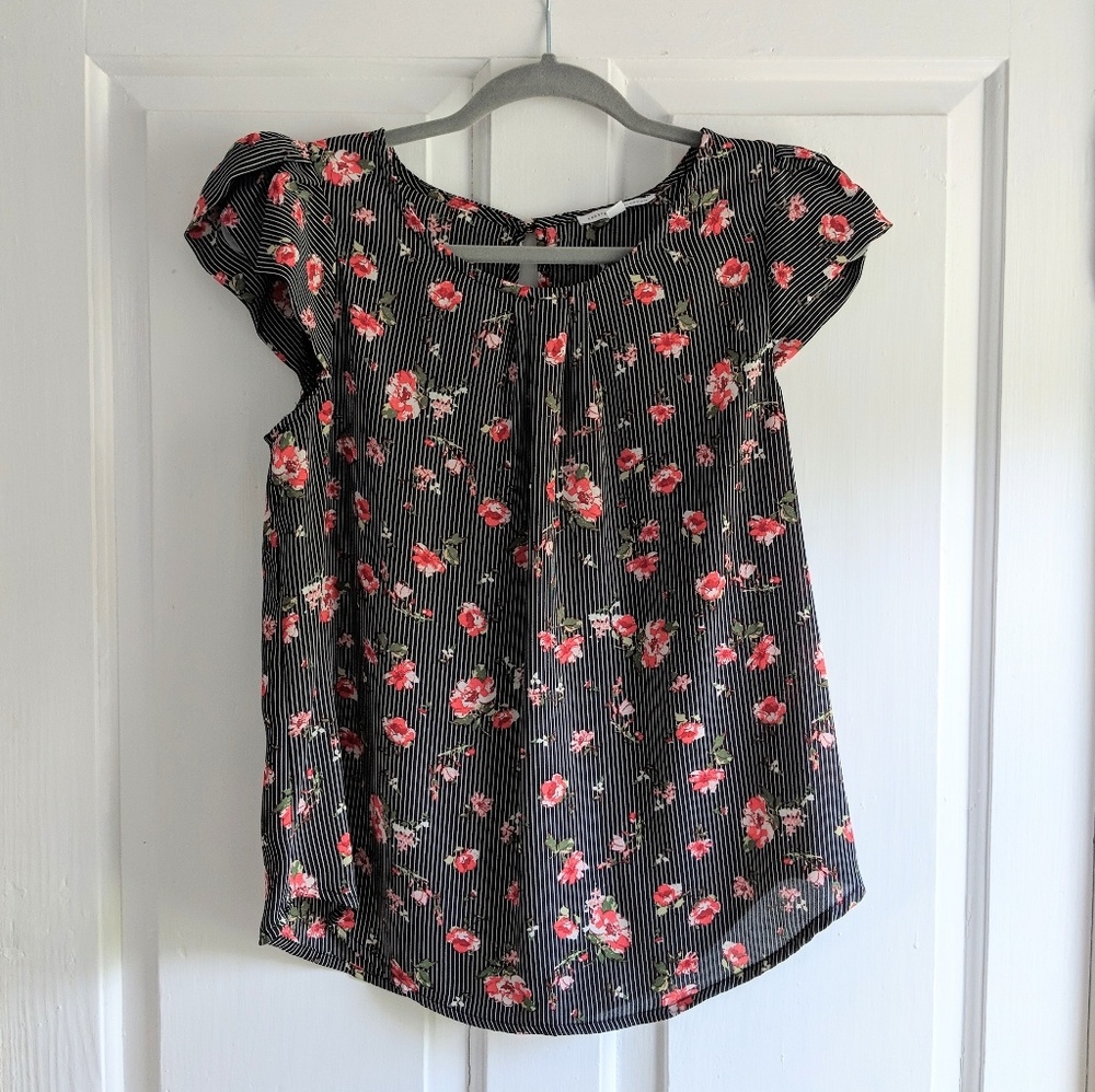 Floral and Stripes Top